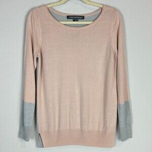 French Connection Pink Grey Colorblock Sweater M